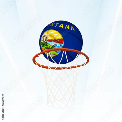 Montana Flag Basketball Scoring Through Hoop.