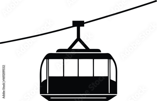 cable car silhouette vector illustration
