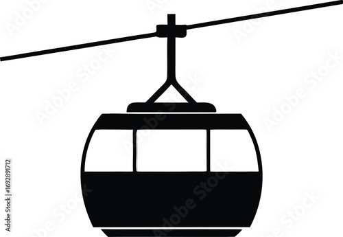 cable car silhouette vector illustration
