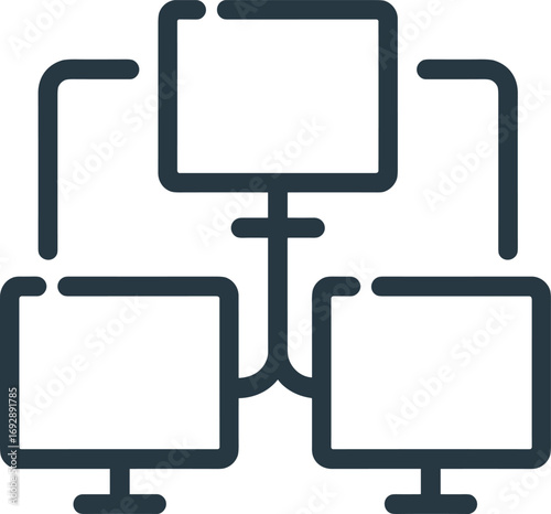 Computer network connection icon, data communication vector illustration, technology