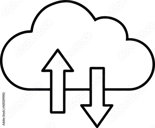Cloud Upload and Download Icon Vector Illustration