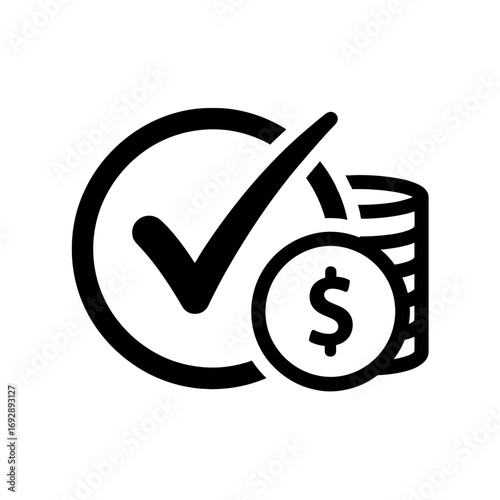 Approved loan concept with mark and money, financial agreement on a transparent background
