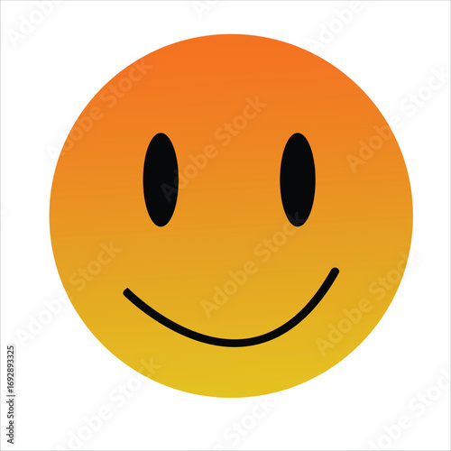 A single vibrant emoji design featuring a classic yellow smiley face with expressive black eyes and a broad joyful smile rendered in scalable vector graphics