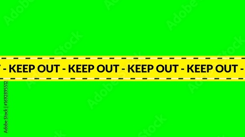 keep out Warning Barricade Tape | Keep Out Caution Tape Green Screen | Keep Out. Warning Barricade Tape