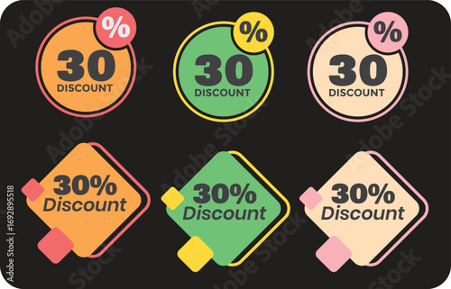 Special Discount offer label design for sales promotions editable file. Discount price tags for retail marketing. Special and best offer vector graphic elements collection isolated.