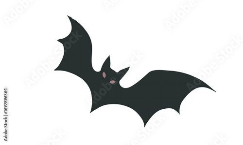 Silhouette of the Night's Hunter: A stylized depiction of a bat, featuring its dark silhouette with outstretched wings and tiny, beady eyes. The simple lines create an impression of effortless flight.