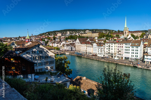 view of the old town of zurich switzerland