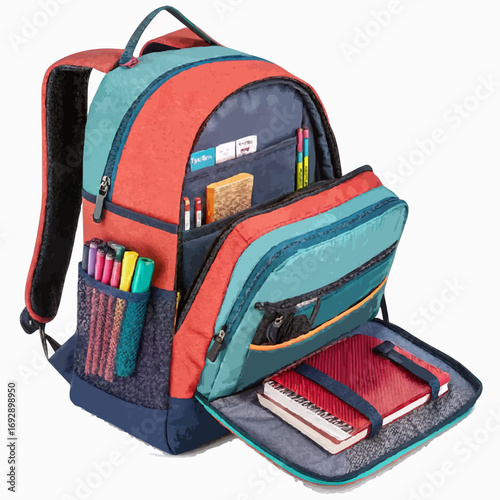 backpack and school supplies