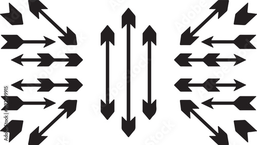 Black and white geometric arrow pattern direction movement