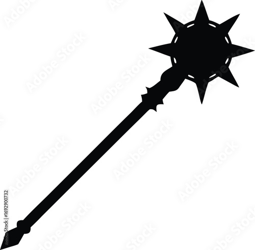 ancient battle mace weapon vector design

