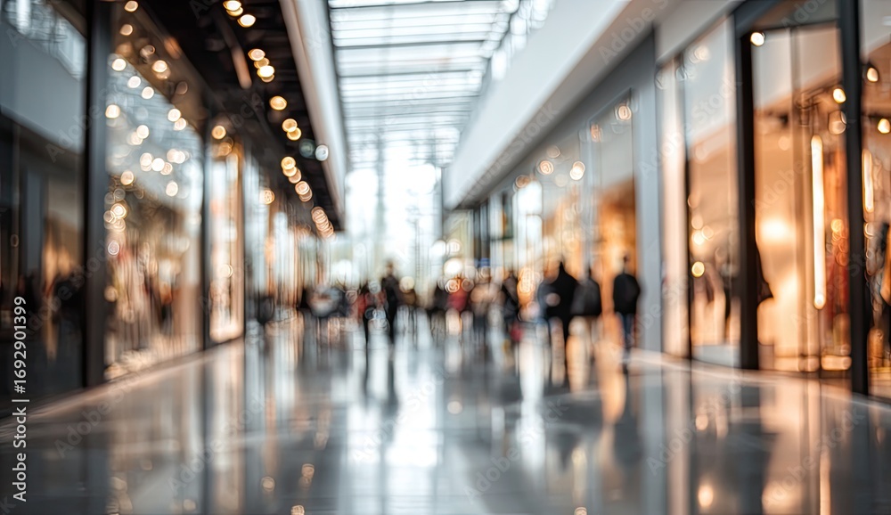 Obraz premium Blurred view of a shopping mall interior (1)