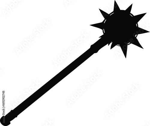 medieval spiked mace vector art
