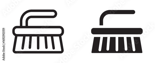 Cleaning Brushes  vector icon set. 