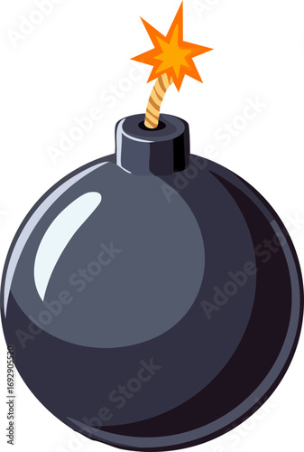 bomb with burning fuse