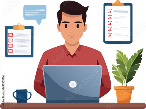 bilgisayar başında olan bir adam
