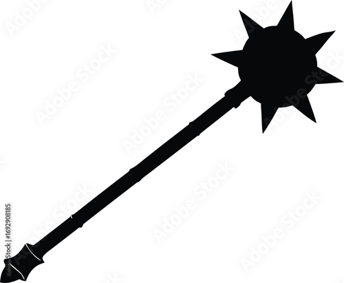 mace weapon silhouette vector illustration
