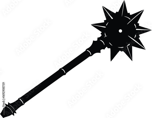 mace weapon silhouette vector illustration
