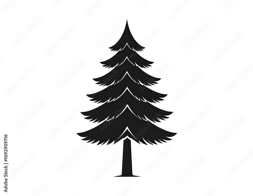 Fototapeta premium Silhouette of a pine tree