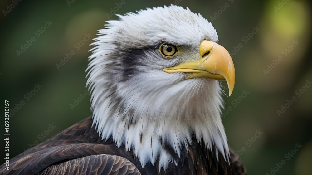 Obraz premium Close-up of a majestic Bald Eagle's head and neck