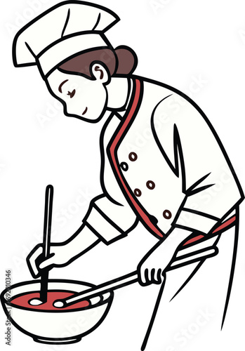 Skilled chef expertly preparing delicious meal with culinary passion in professional kitchen setting