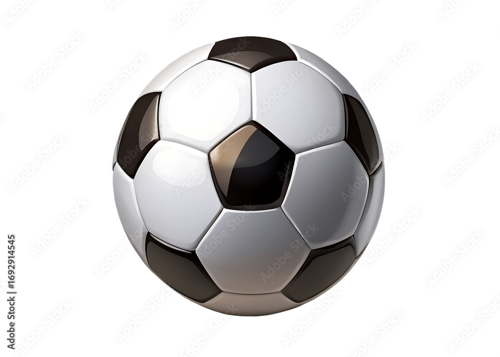 Fototapeta premium Classic soccer ball with modern design isolated on a transparent background sport game