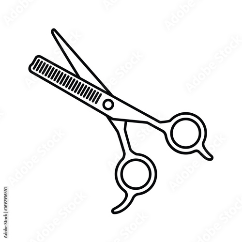 Styling scissors with comb edge for haircutting and grooming