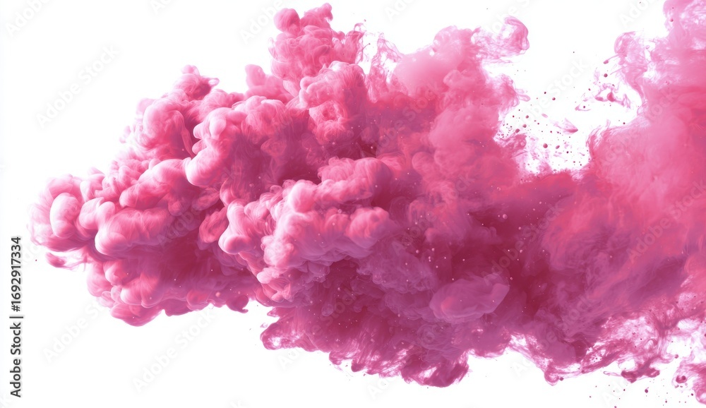 Fototapeta premium Abstract Pink Smoke Cloud on White Background