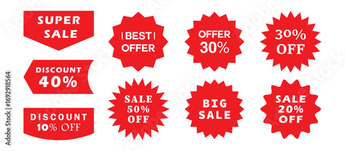 Set of discount and offer label ,sale, stickers and tags banners, sales label collection suitable for design promotion media  vector illustration