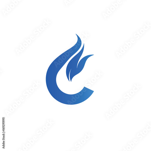 Free Download Dynamic blue flame swirl logo design abstract fire element symbol logo - GFXLoad