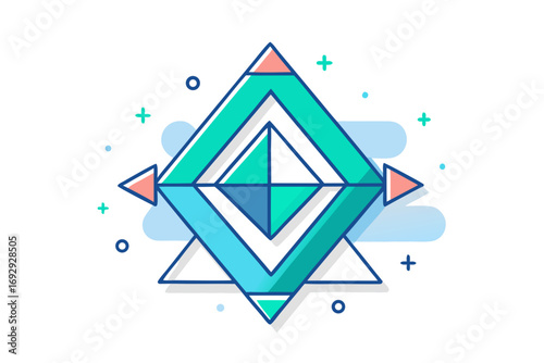 Share icon geometric arrows forming triangle pinline symbol