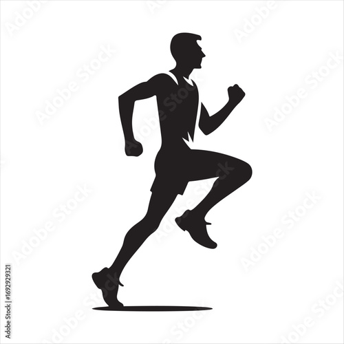 marathon runners sketch art vector silhouette doodle logo design