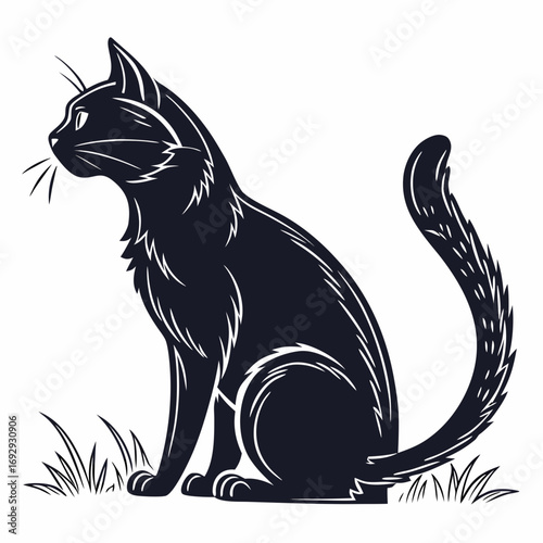 Striped Cat Illustration
