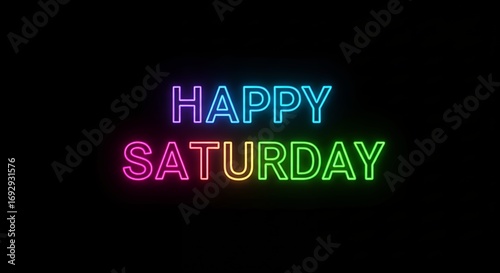 Happy saturday neon sign