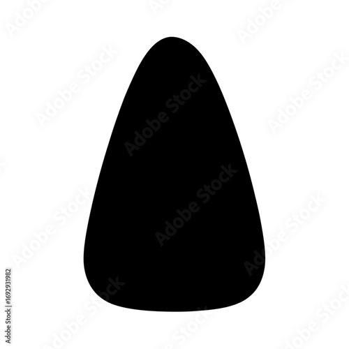 Isolated black candy corn silhouette against white background in vector format