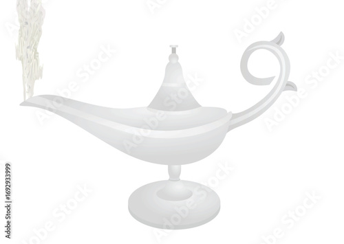 Grey old retro magic lamp. vector