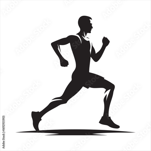 marathon runners sketch art vector silhouette doodle logo design