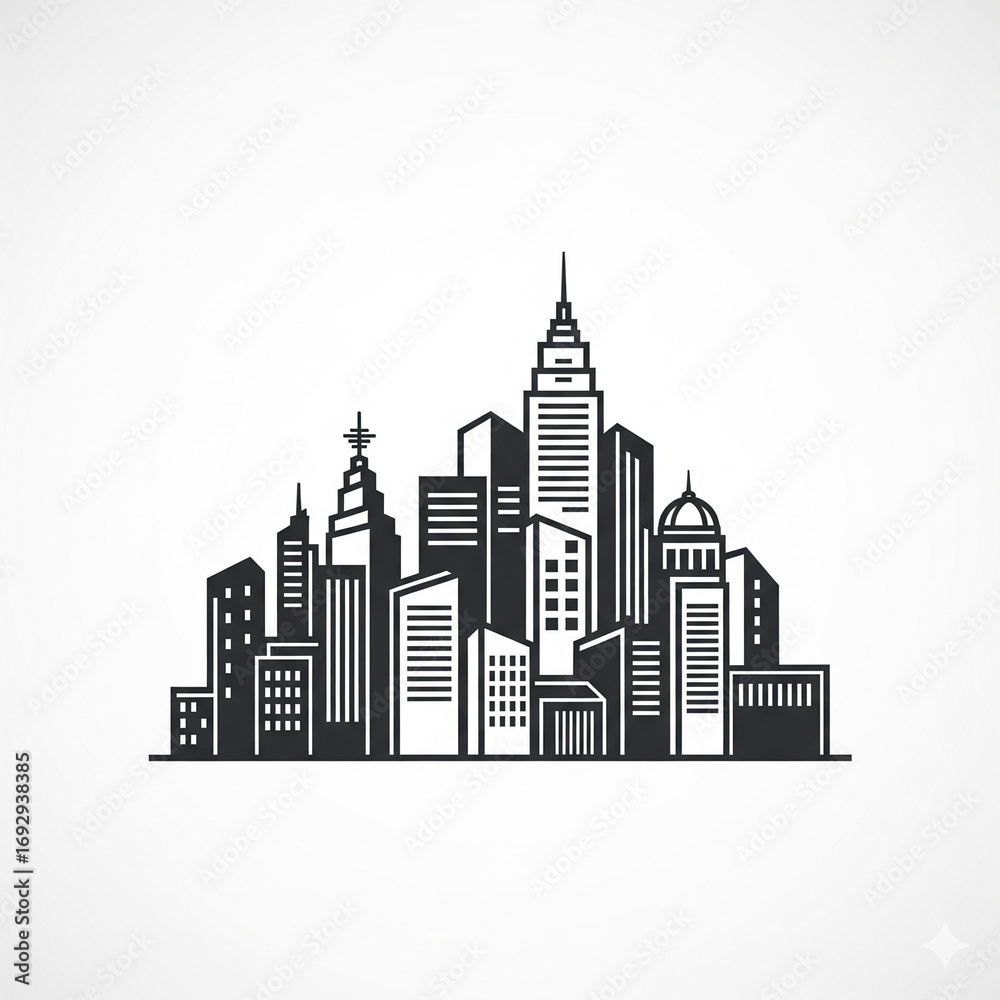 Obraz premium city skyline vector illustration