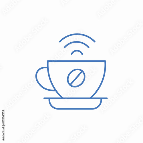 coffee wifi icon sign vector
