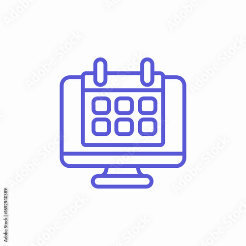 desktop calendar reminder icon sign vector