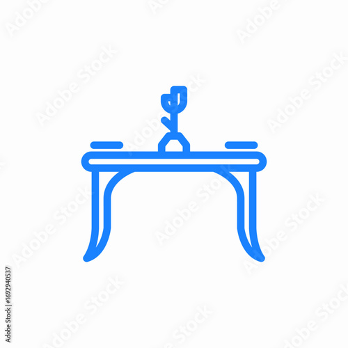 elegant wooden table icon sign vector