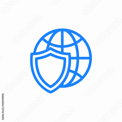 internet security shield icon sign vector