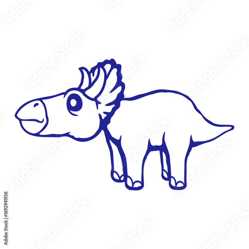 Triceratops Dinosaur 2 Horns Plant Eater Friendly Dino Comic