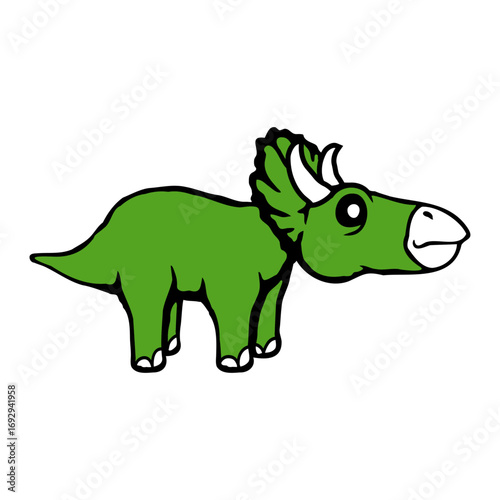 Triceratops Dinosaur 2 Horns Plant Eater Friendly Dino Comic