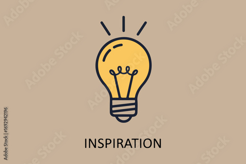 Bright yellow light bulb symbolizing inspiration and ideas