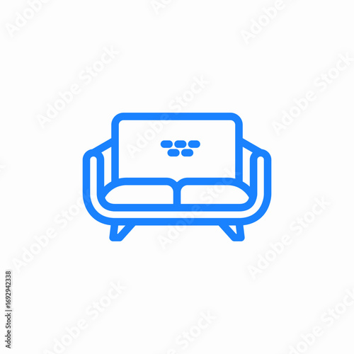 sofa with backrest icon sign vector