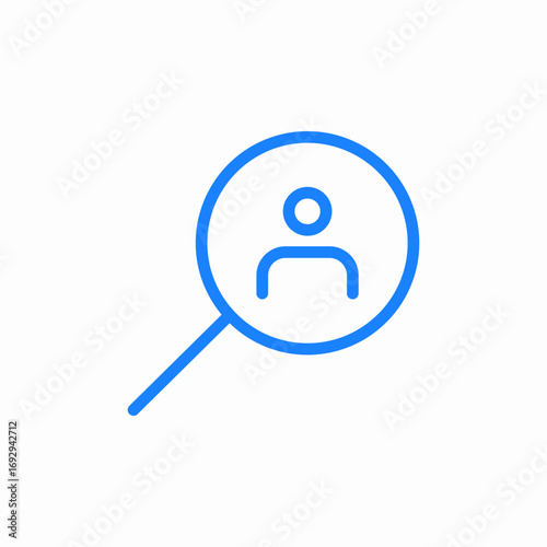 user lookup blue icon sign vector