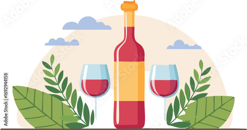 wine, bottle, glass, alcohol, drink, red, white, isolated, beverage, wineglass, red wine, liquid, celebration, party, food, grape, restaurant, wine bottle, vector, vine, black, cabernet, champagne