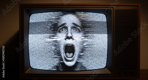 Screaming Face on Static TV.
