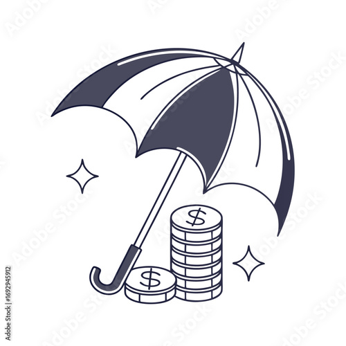 umbrella and money