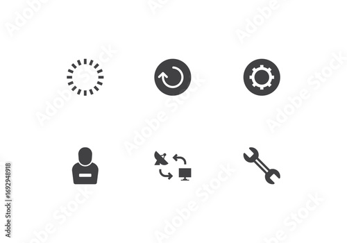 Internet and Things Icon Set Vector Illustration – Modern Web, IoT, Technology, Communication, and Smart Device Symbols for Digital Platforms, Apps, Websites, and User Interface Design